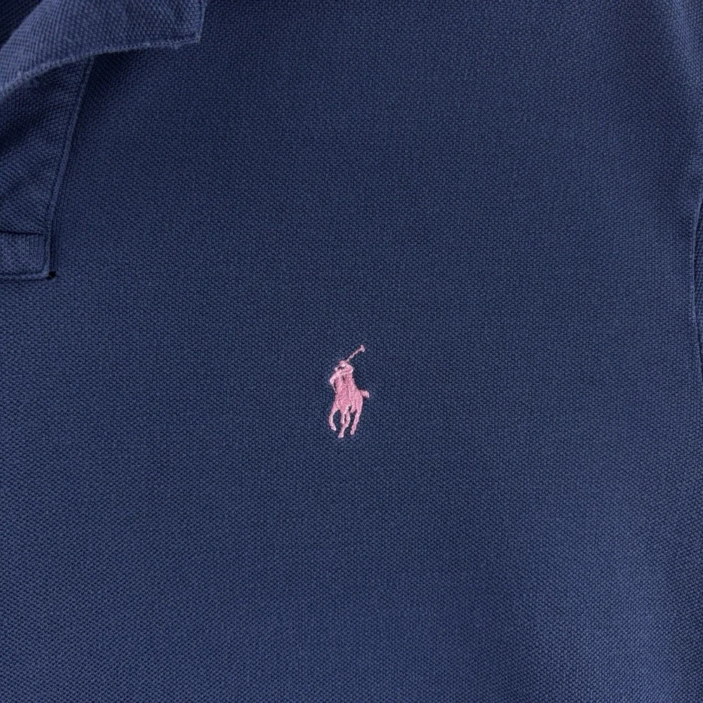 Ralph Lauren Pink Pony Polo Shirt Mens XL Navy Blue Cotton Classic Fit Preppy